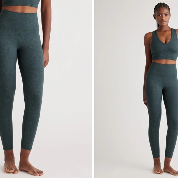 Quince Ultra-Soft High-Rise Legging in Heather Green Size L - Picture 1 of 7
